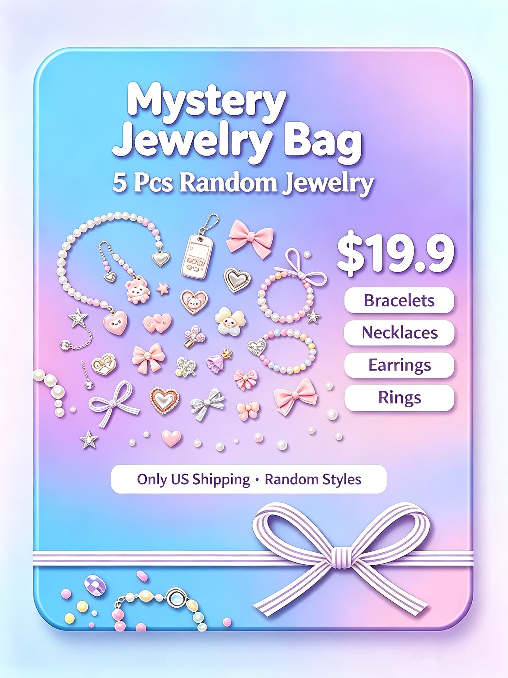 Random Jewelry  Mystery  5 Bags(open in live)